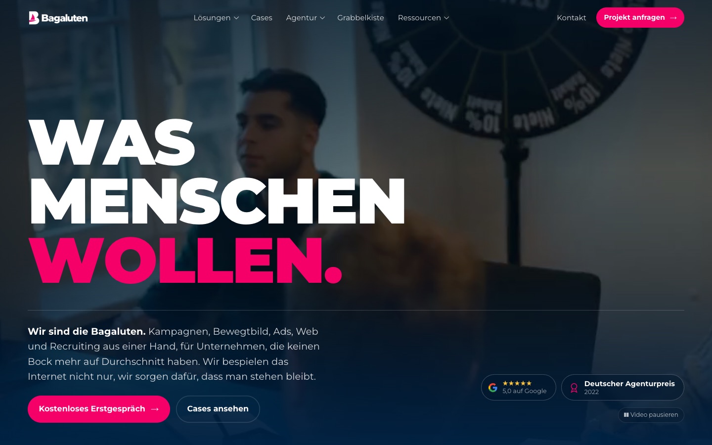 Startseite der Bagaluten